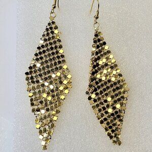 Gold Tone Mesh Earrings